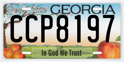 GA license plate CCP8197