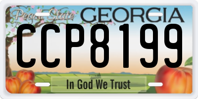 GA license plate CCP8199