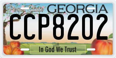 GA license plate CCP8202