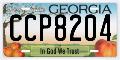GA license plate CCP8204