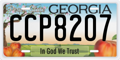 GA license plate CCP8207