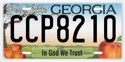 GA license plate CCP8210