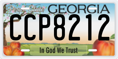 GA license plate CCP8212