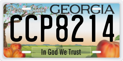 GA license plate CCP8214