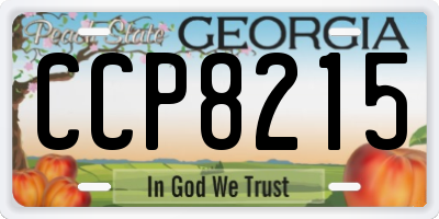 GA license plate CCP8215