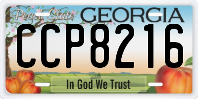GA license plate CCP8216