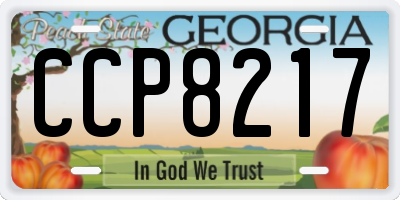 GA license plate CCP8217