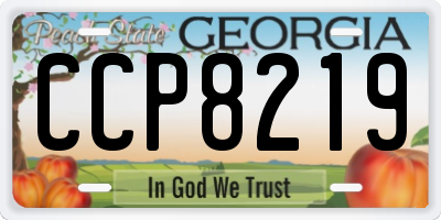 GA license plate CCP8219