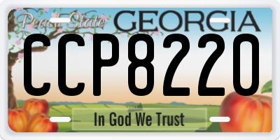 GA license plate CCP8220