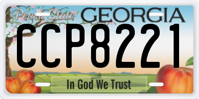 GA license plate CCP8221