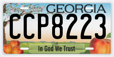 GA license plate CCP8223