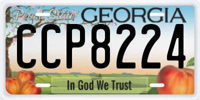 GA license plate CCP8224