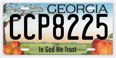 GA license plate CCP8225