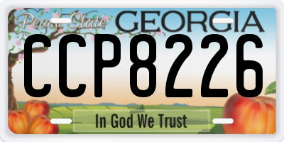 GA license plate CCP8226