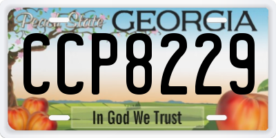 GA license plate CCP8229