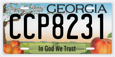 GA license plate CCP8231