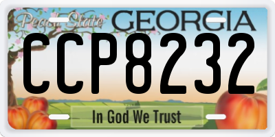 GA license plate CCP8232