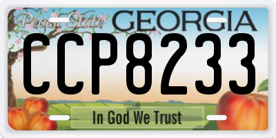GA license plate CCP8233
