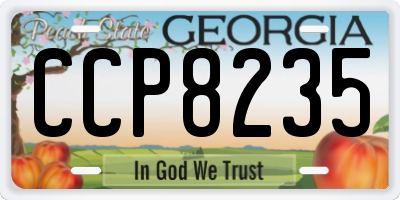 GA license plate CCP8235
