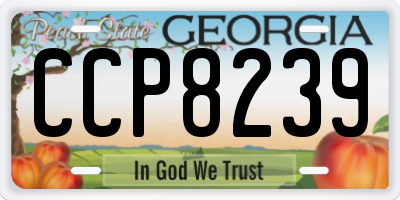 GA license plate CCP8239