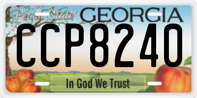 GA license plate CCP8240