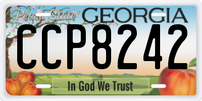 GA license plate CCP8242