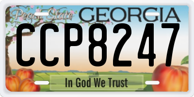 GA license plate CCP8247