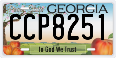 GA license plate CCP8251