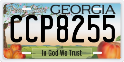 GA license plate CCP8255