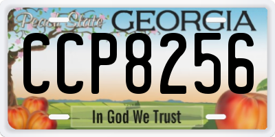 GA license plate CCP8256