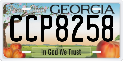 GA license plate CCP8258