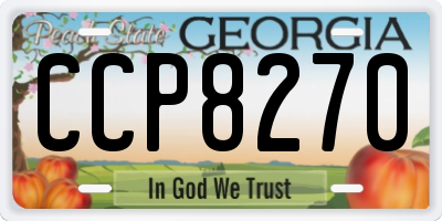 GA license plate CCP8270