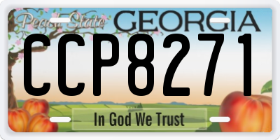 GA license plate CCP8271