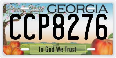 GA license plate CCP8276