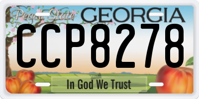 GA license plate CCP8278