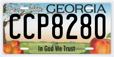 GA license plate CCP8280