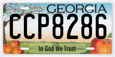 GA license plate CCP8286
