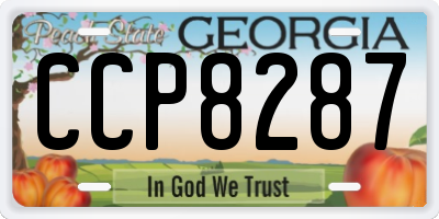GA license plate CCP8287