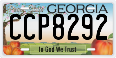 GA license plate CCP8292