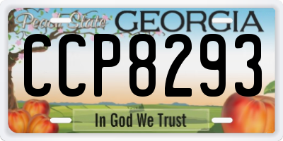 GA license plate CCP8293