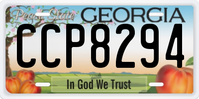 GA license plate CCP8294