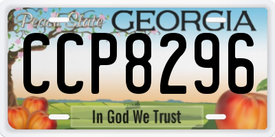 GA license plate CCP8296