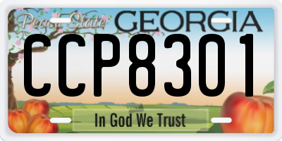 GA license plate CCP8301