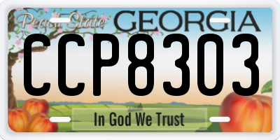 GA license plate CCP8303