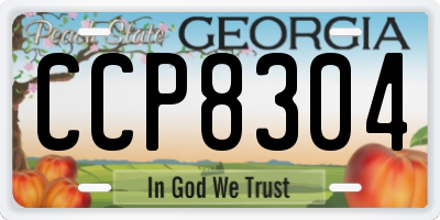GA license plate CCP8304