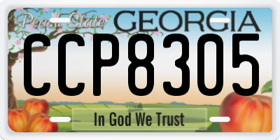 GA license plate CCP8305