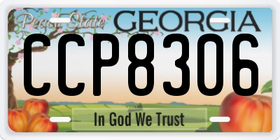 GA license plate CCP8306
