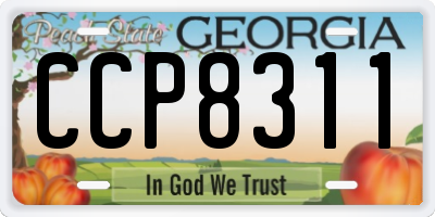GA license plate CCP8311