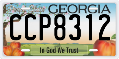 GA license plate CCP8312