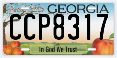 GA license plate CCP8317